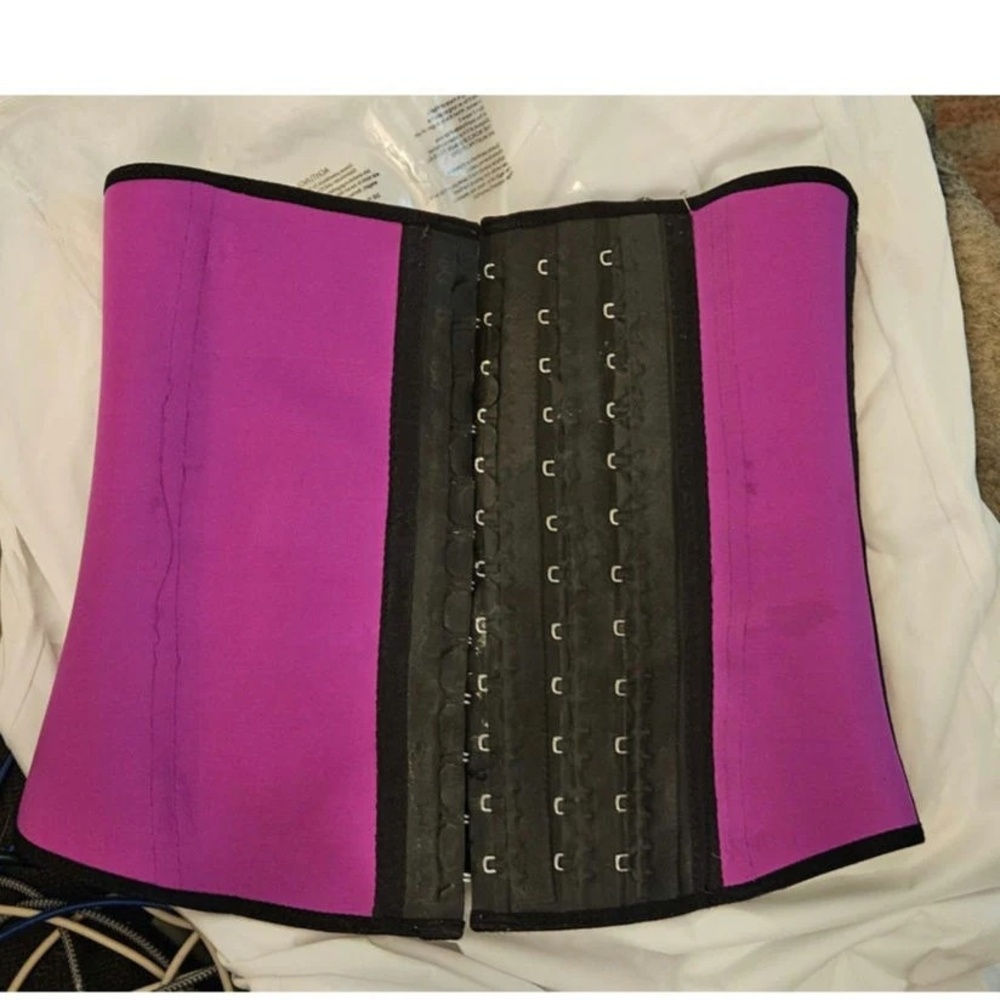 Ann Michell The Original Adjustable Waist Trainer Medium Purple Black Trim